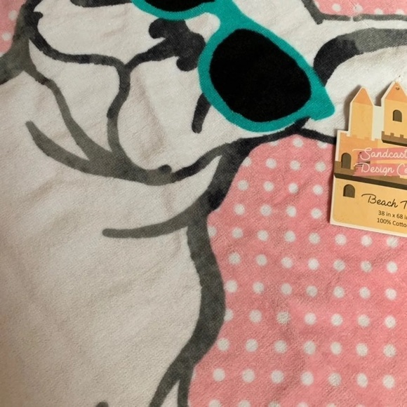 Boston Terrier beach towel hot dog polka dot pink - Picture 7 of 7